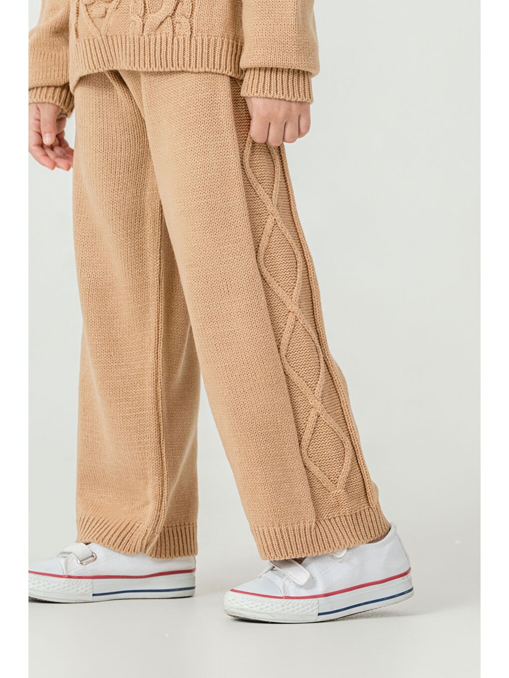 Kahverengi Kız Çocuk Triko 2'li Takım-1