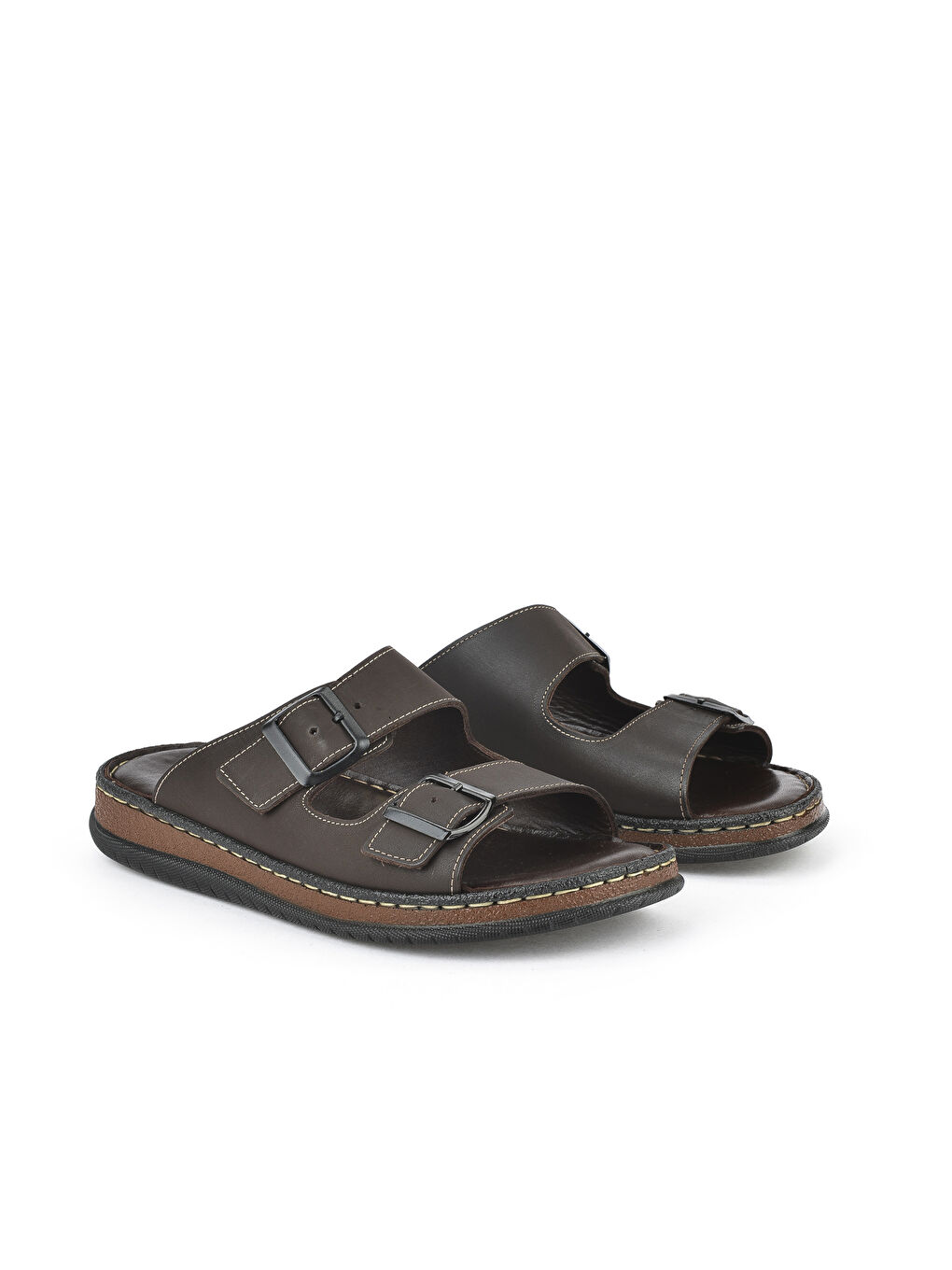 Kahverengi Erkek Hakiki Deri Terlik 1511045ZS1 Kahve-1