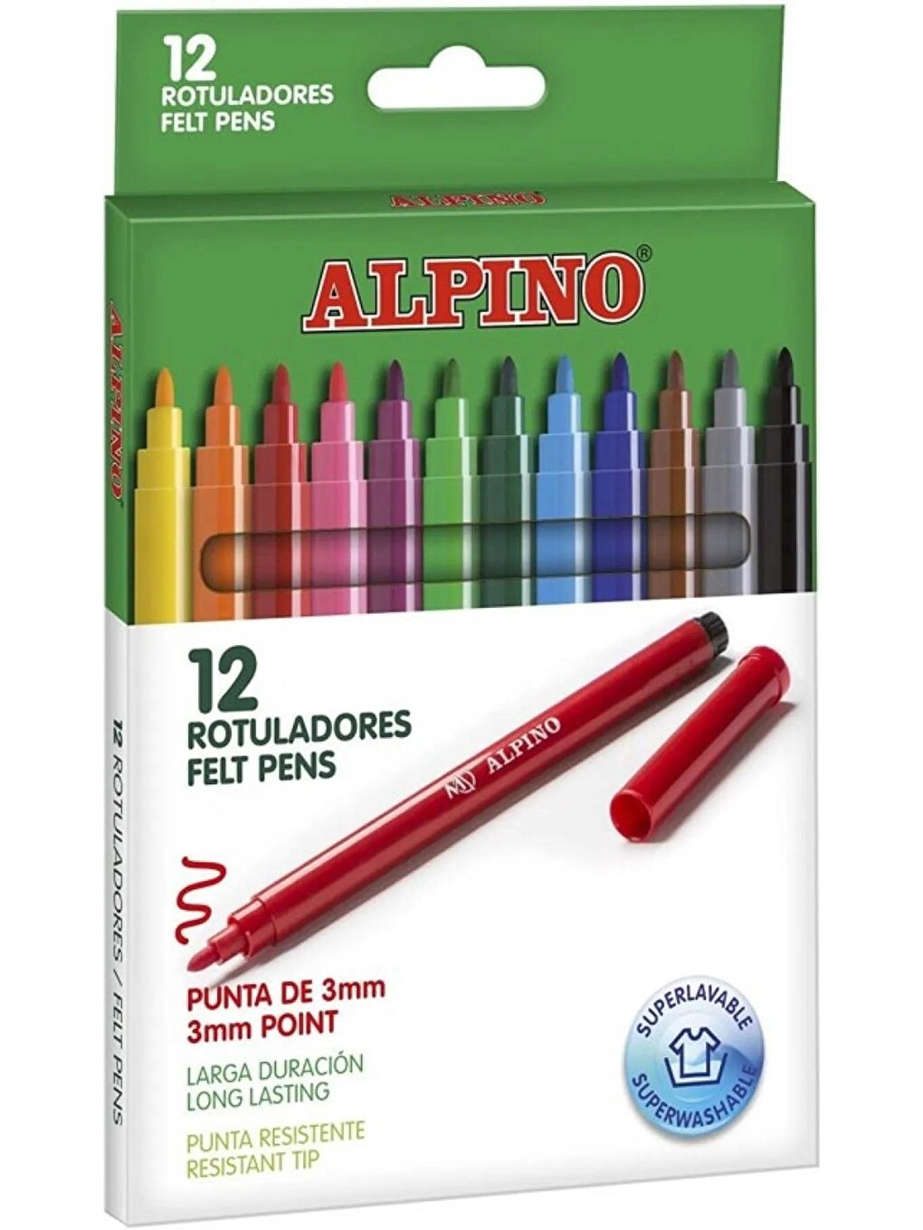 Keçeli Kalem 12 Renk Alpino 1 Adet Keçe Uçlu Kalem Rotuladores-2