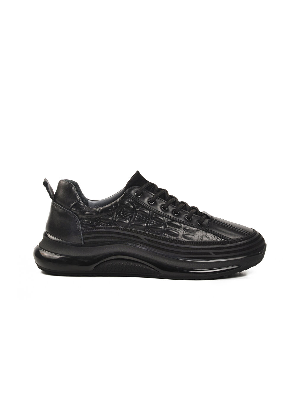 Ayakmod Siyah Hakiki Deri Erkek Sneaker 1004 M