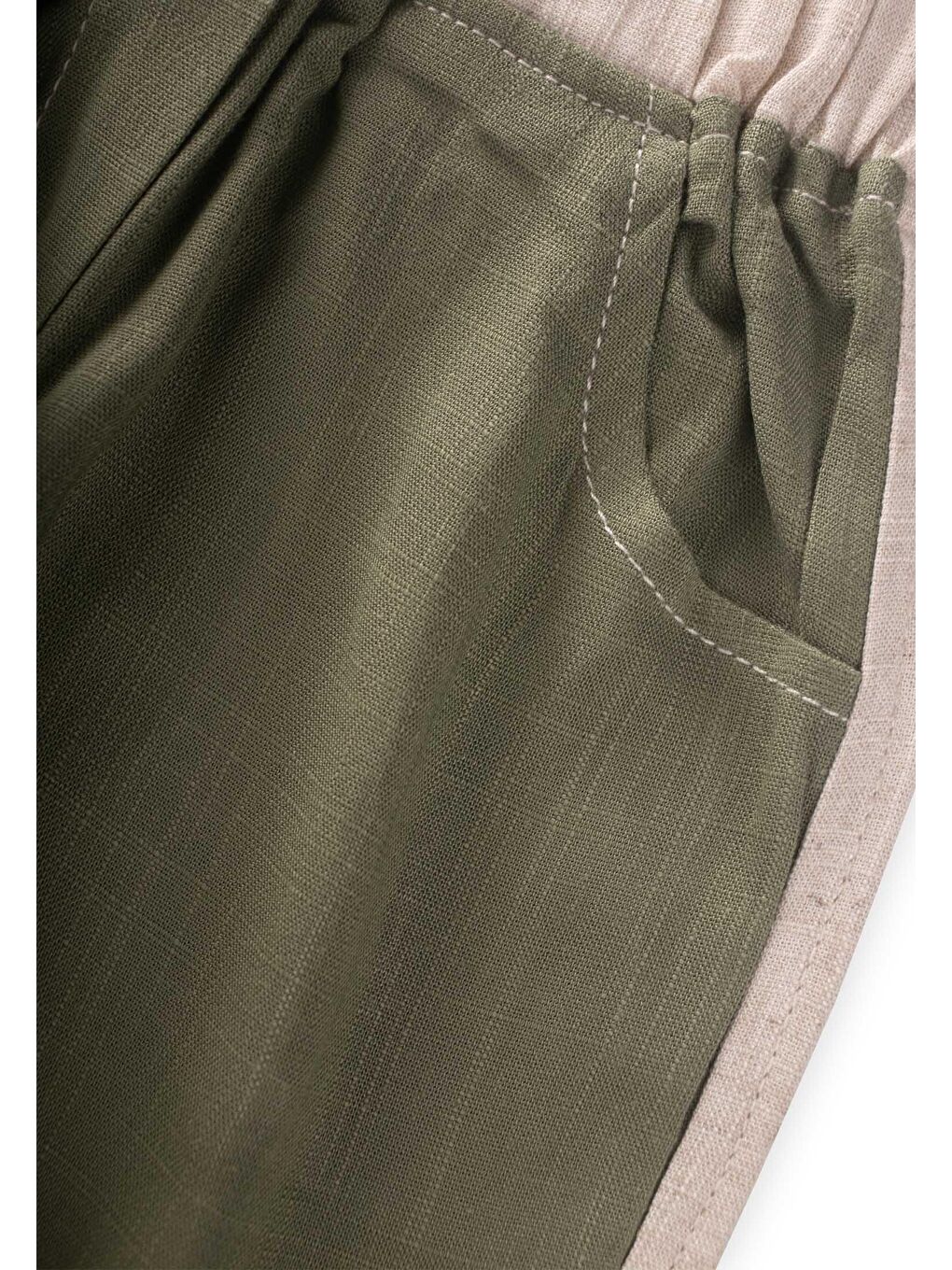 Haki Erkek Çocuk Keten Pantolon-2