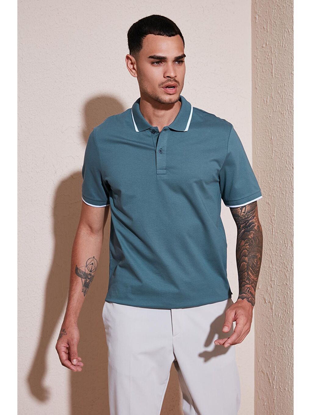 Buratti Petrol Pamuklu Regular Fit Polo Yaka T Shirt 5902063