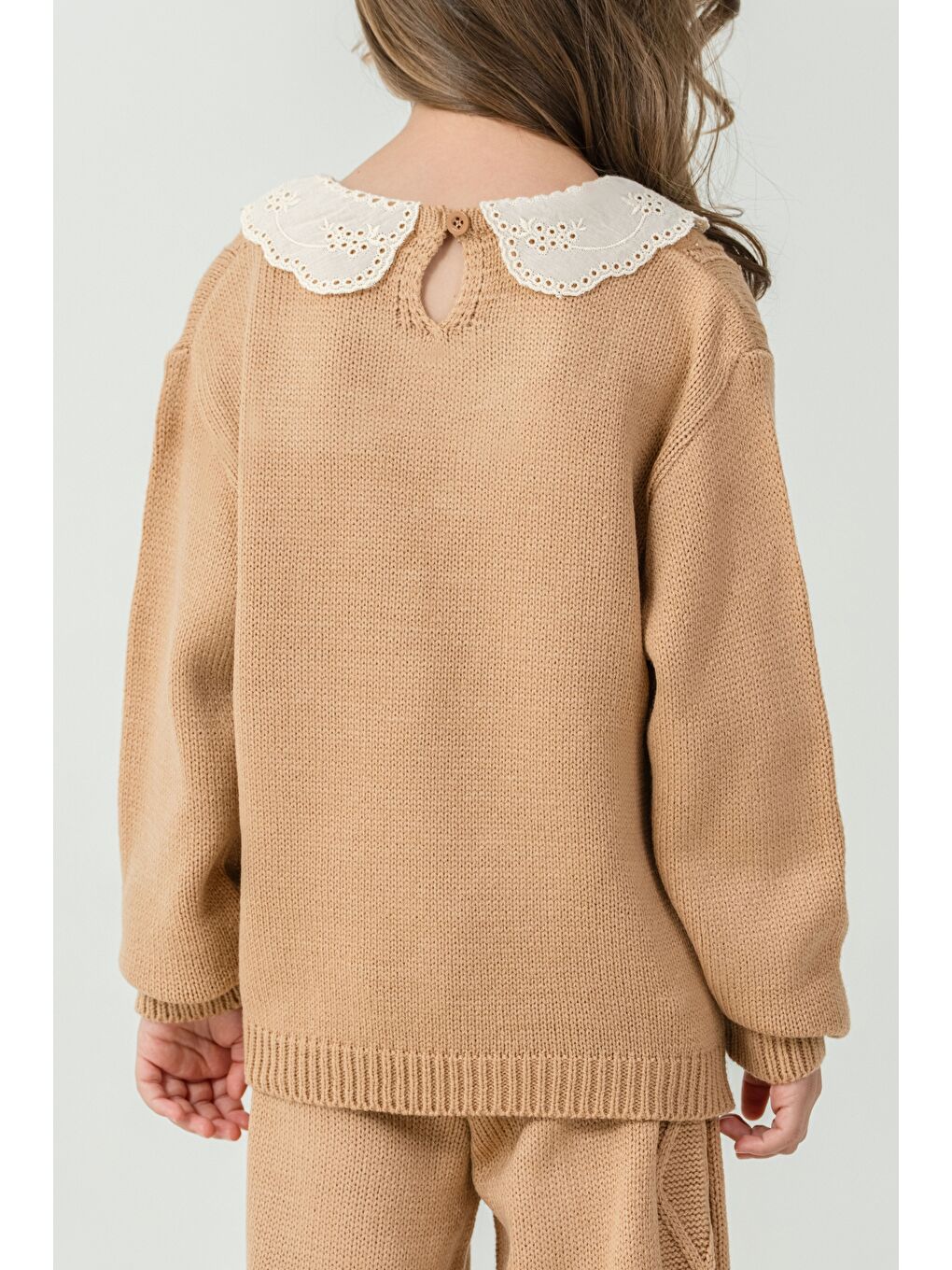 Kahverengi Kız Çocuk Triko 2'li Takım-4