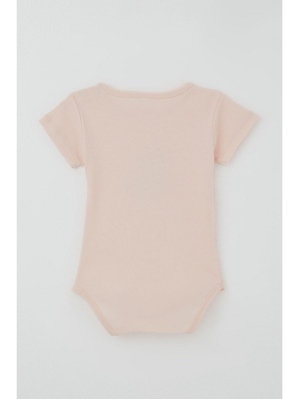 Pembe Kız Çocuk Çıtçıtlı Kısa Kollu Zıbın Body Sevimli Ceylan Baskılı Pudra (1-3 Yaş)-1