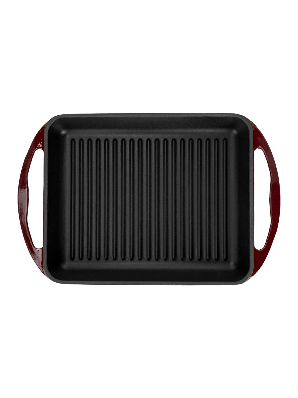 Bordo Dikdörtgen Izgara Tavası Döküm Demir Yekpare Çift Kulplu Ölçü 26x32cm.-2