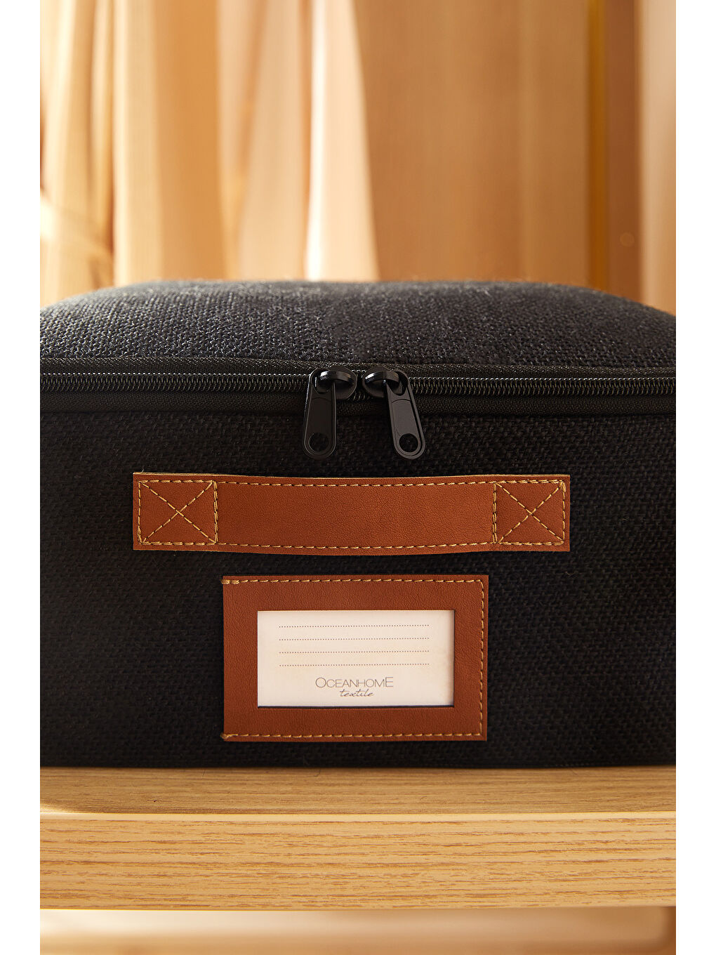 Siyah Renk Jüt Destekli Kutu Hurç 31 x 38 x 12 cm-1