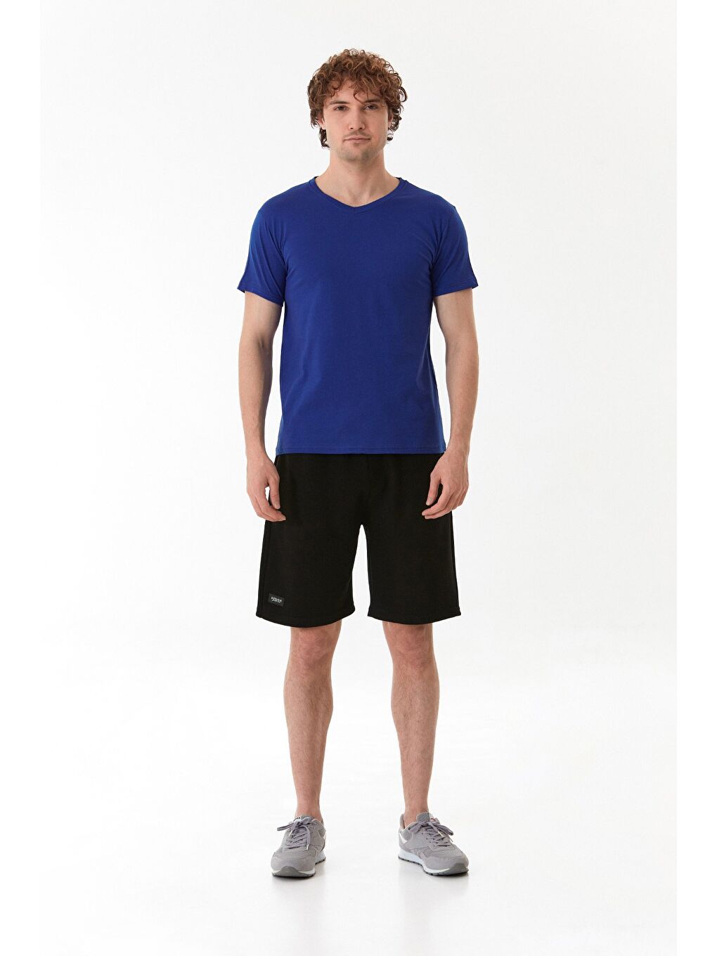 Mavi Basic V Yaka Tişört-1