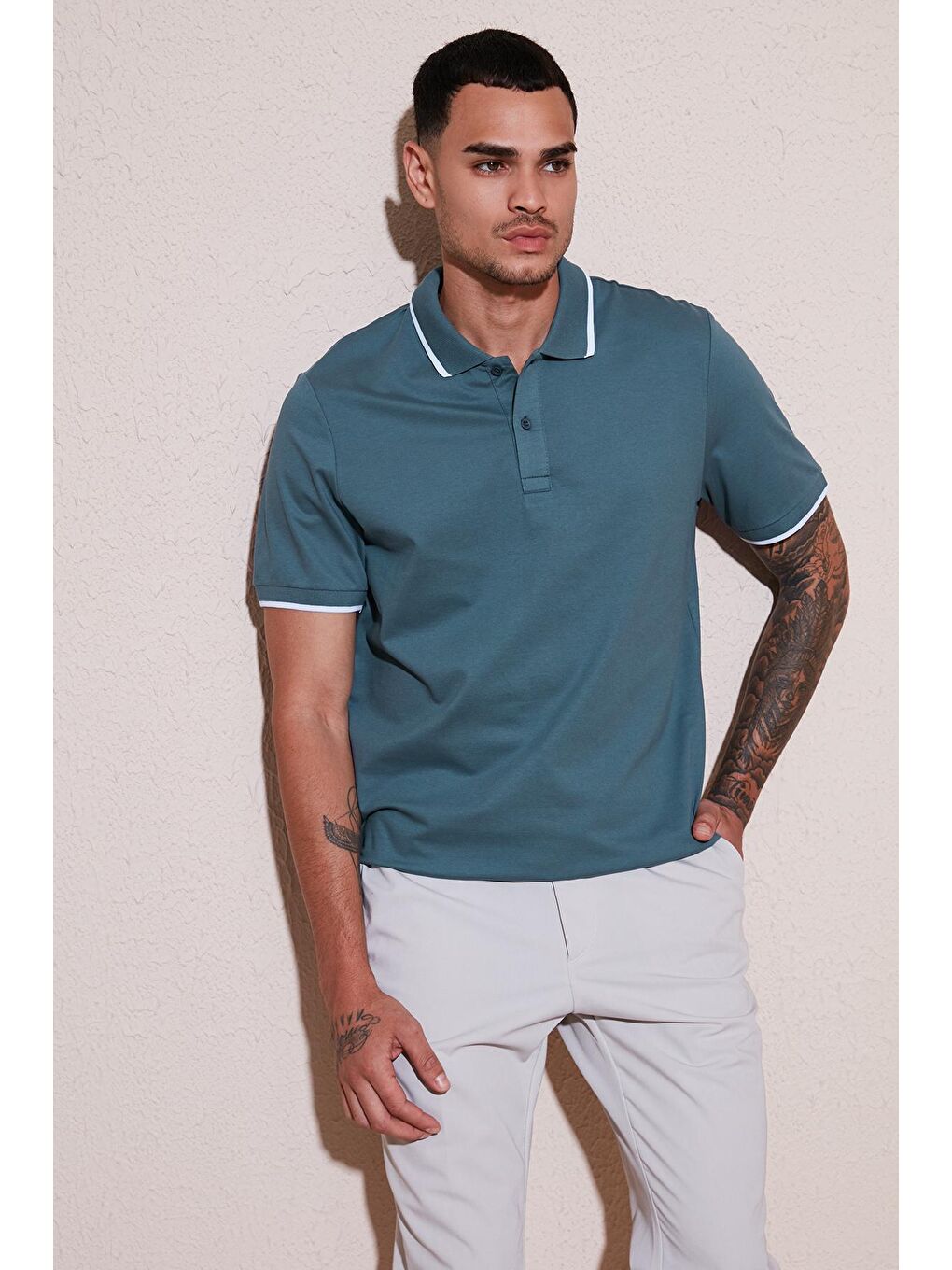 Buratti Petrol Pamuklu Regular Fit Polo Yaka T Shirt 5902063 - 4