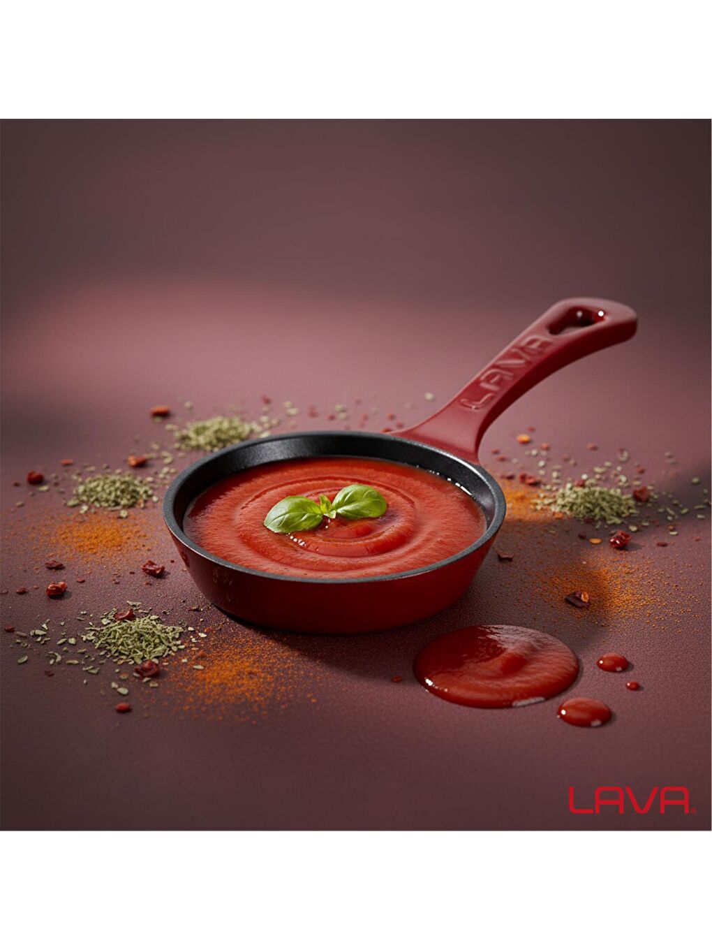 Bordo Yuvarlak Kızartma Tavası Yekpare Saplı. Çap(Ø)12cm.-6