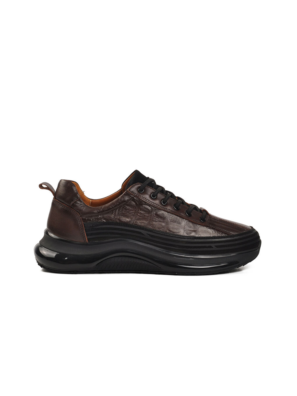 Kahverengi Kahve Hakiki Deri Erkek Sneaker 1004 M