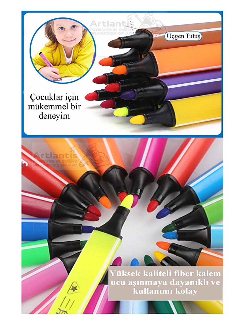 Jumbo Üçgen Keçeli Kalem 10 Renk Plastik Kutu Fixpoint 10 Lu Jumbo Keçeli Kalem Canlı Renkler Plasti-1