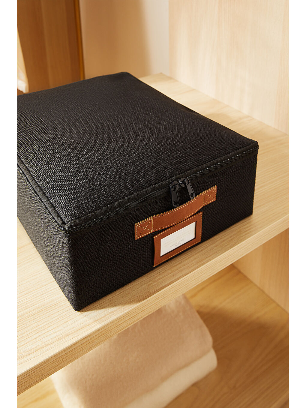 Siyah Renk Jüt Destekli Kutu Hurç 31 x 38 x 12 cm-3