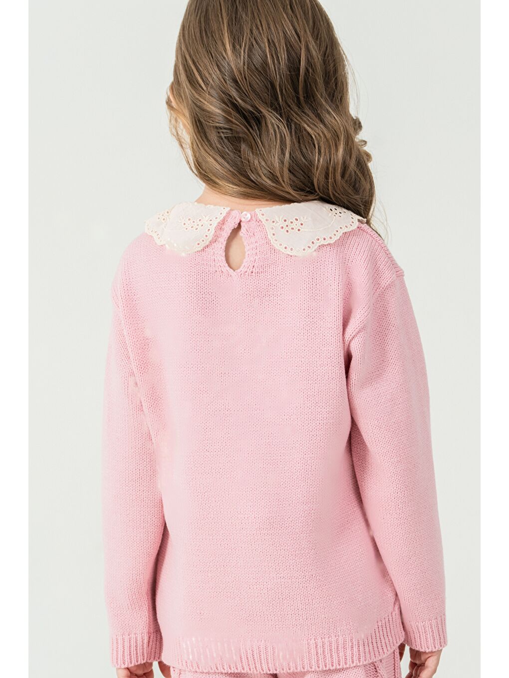 Pembe Kız Çocuk Triko 2'li Takım-5