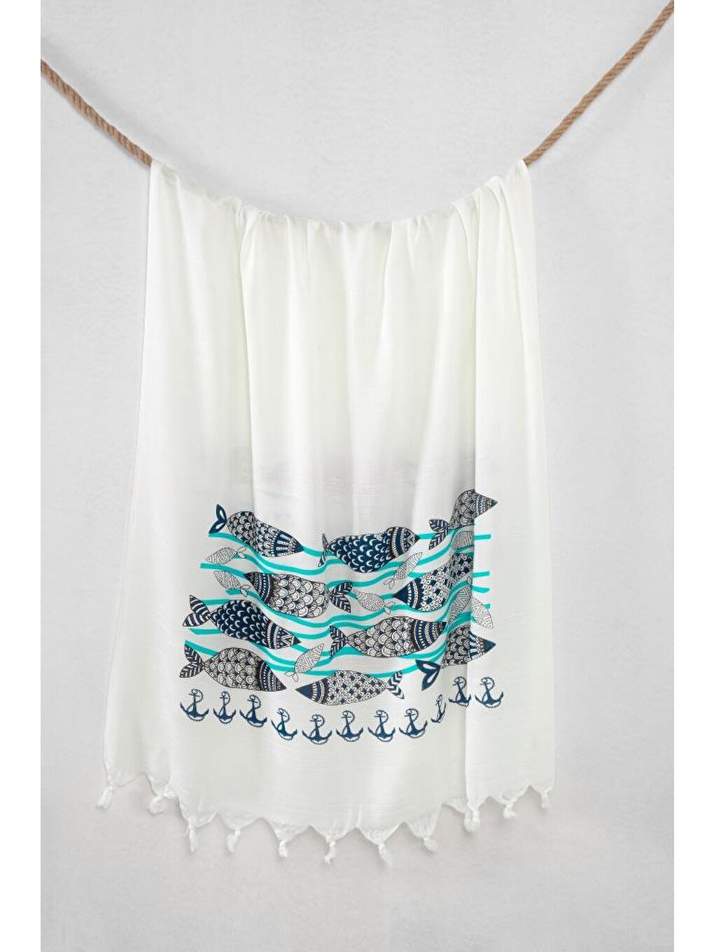 Siyah Bambu Baskılı Peştemal Banyo Havlusu