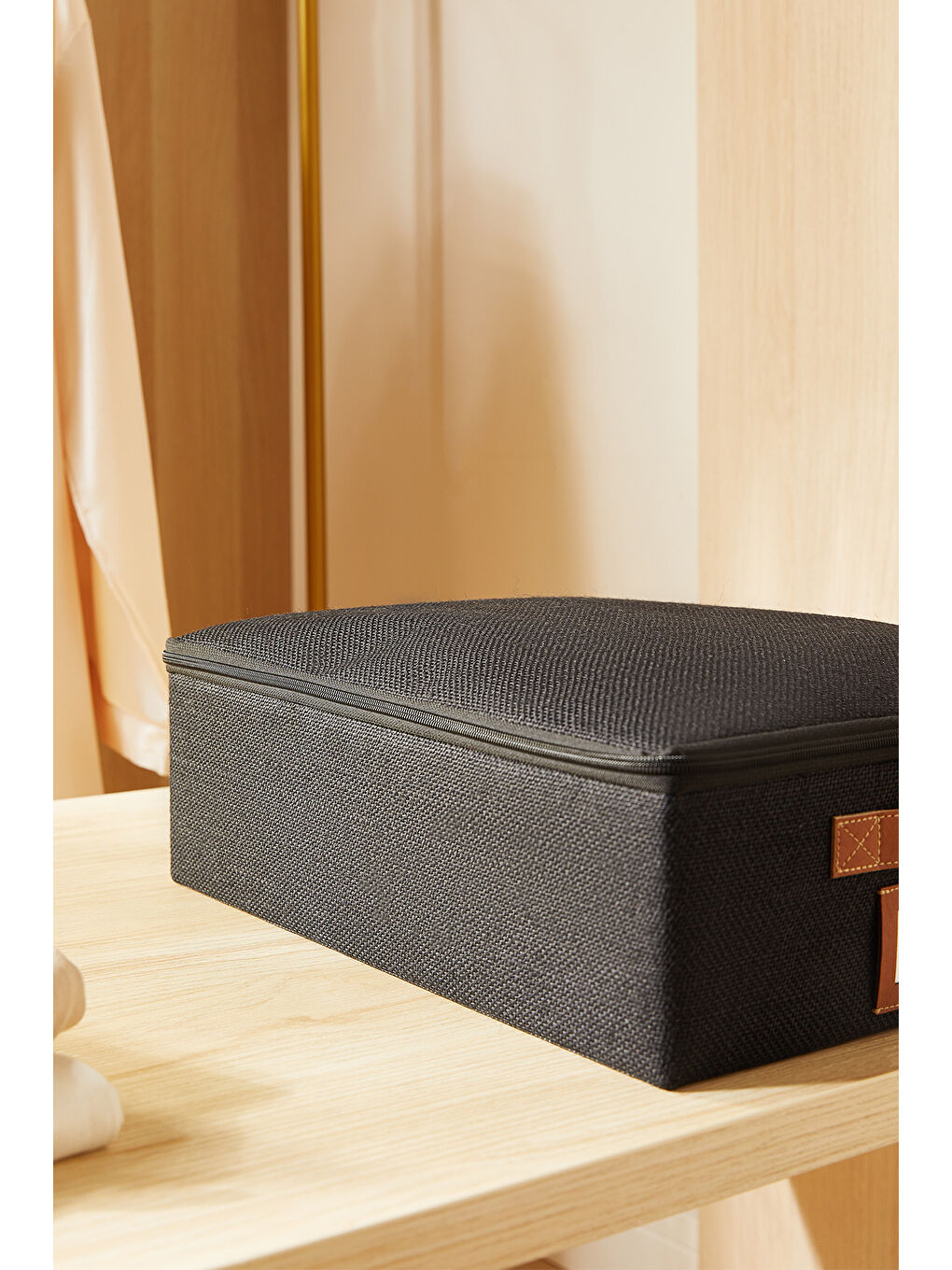 Siyah Renk Jüt Destekli Kutu Hurç 31 x 38 x 12 cm-4