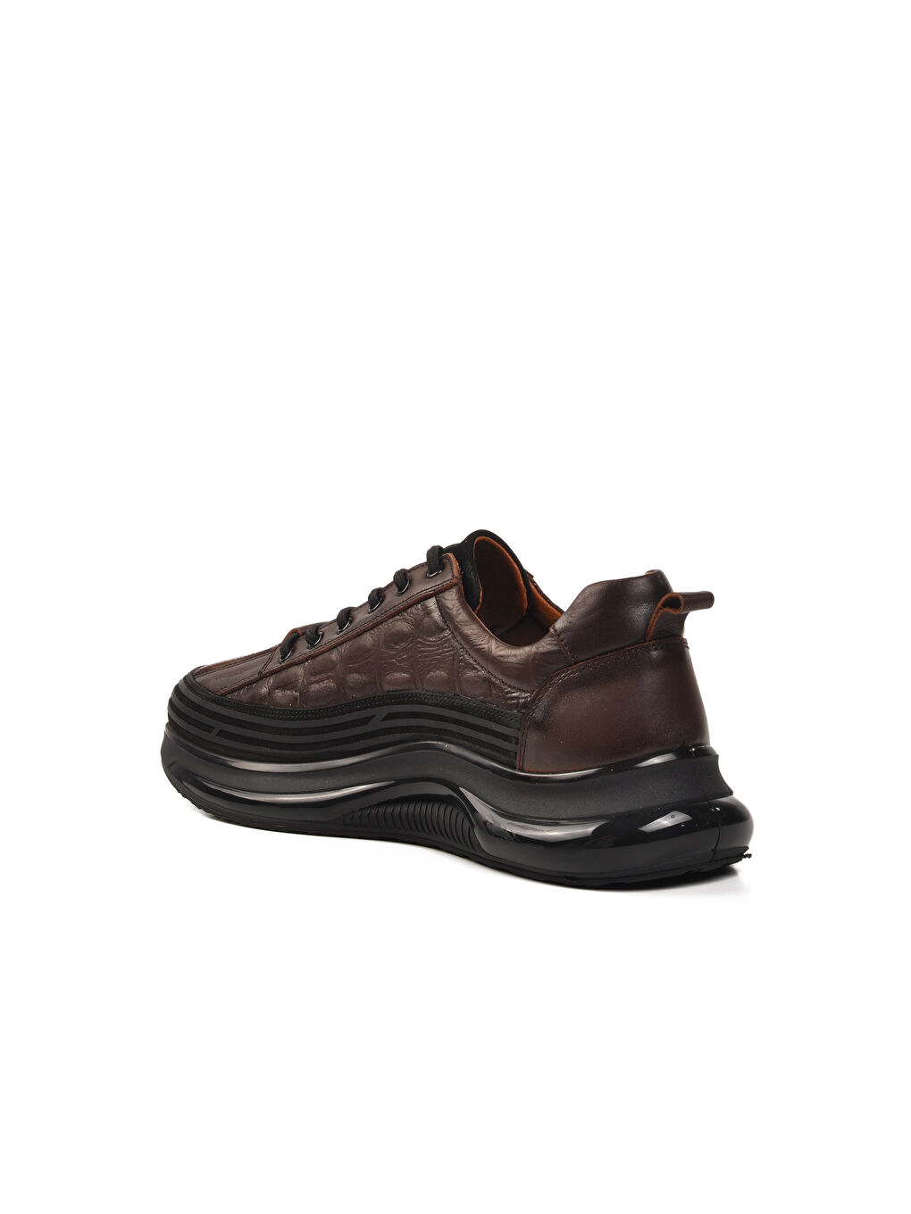 Kahverengi Kahve Hakiki Deri Erkek Sneaker 1004 M-3