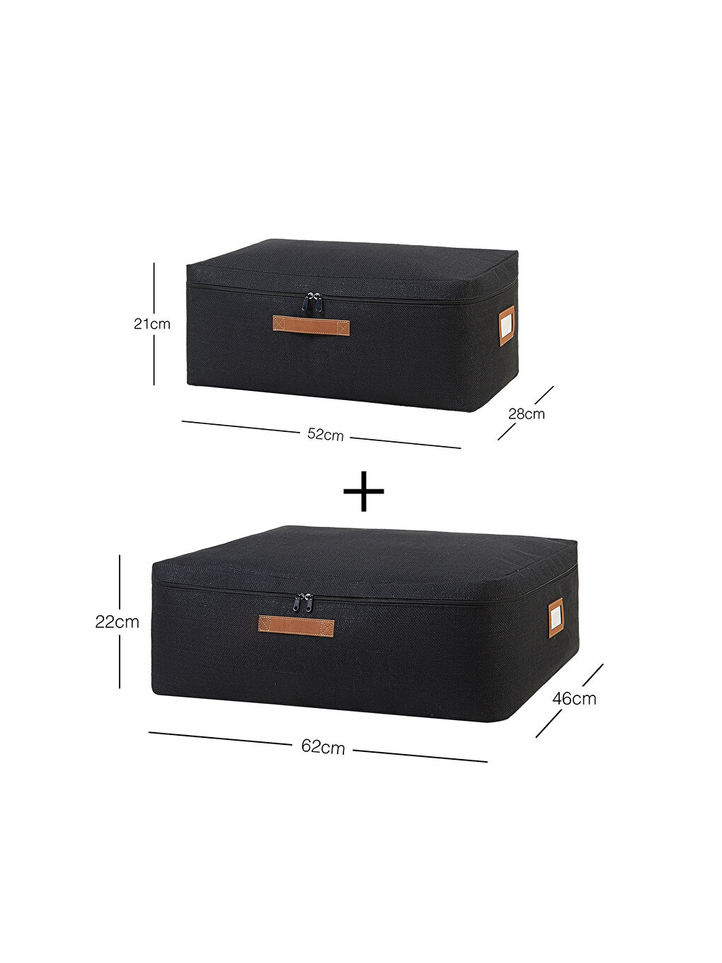 2'li Siyah Renk Jüt Baza Altı Hurç Set-6