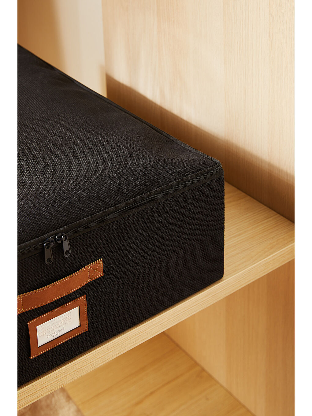 Siyah Renk Jüt Destekli Kutu Hurç 55 x 70 x 18 cm-3