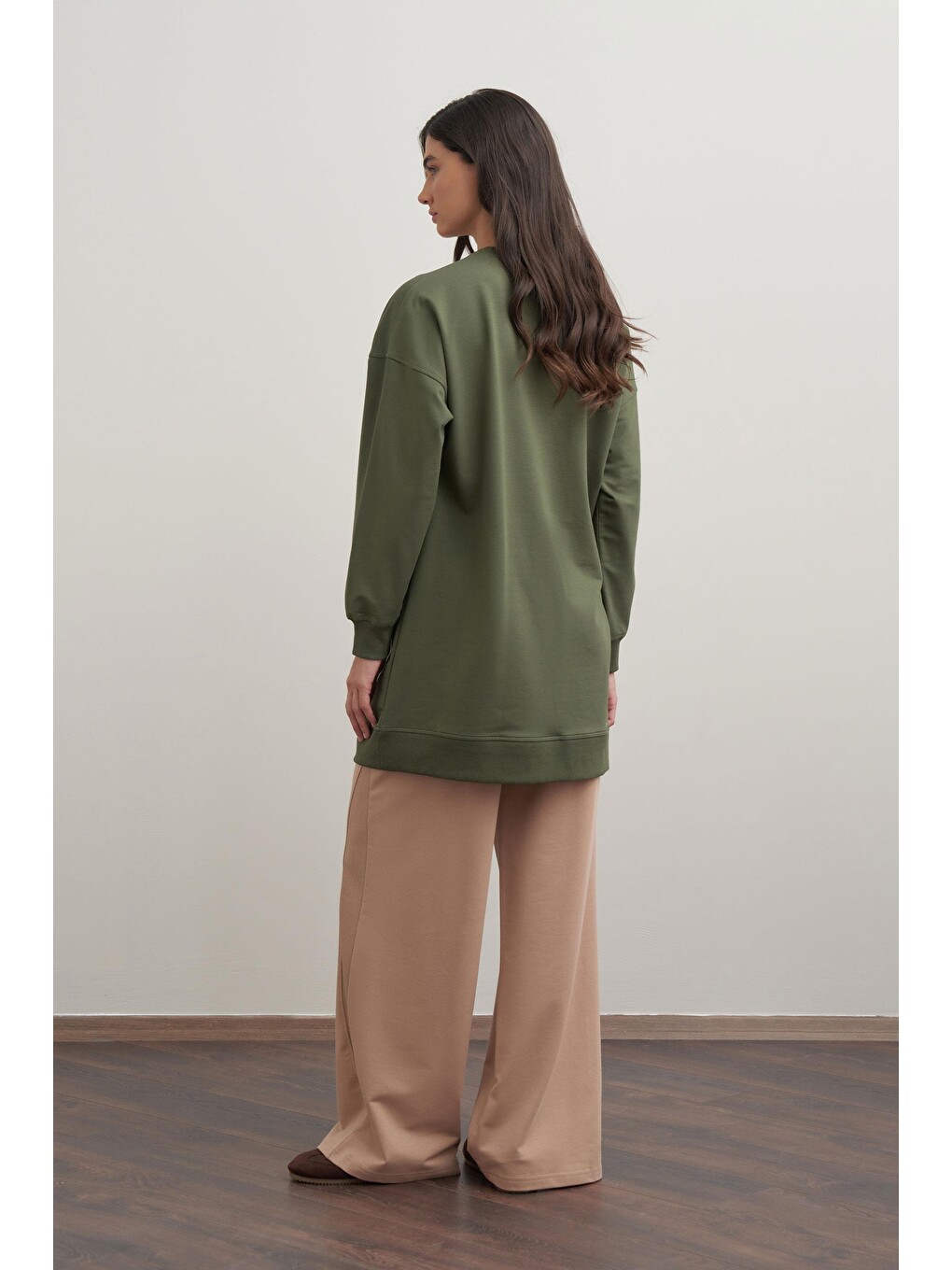 Yeşil-pamuklu Kaşkorse Detaylı Sweatshirt-3