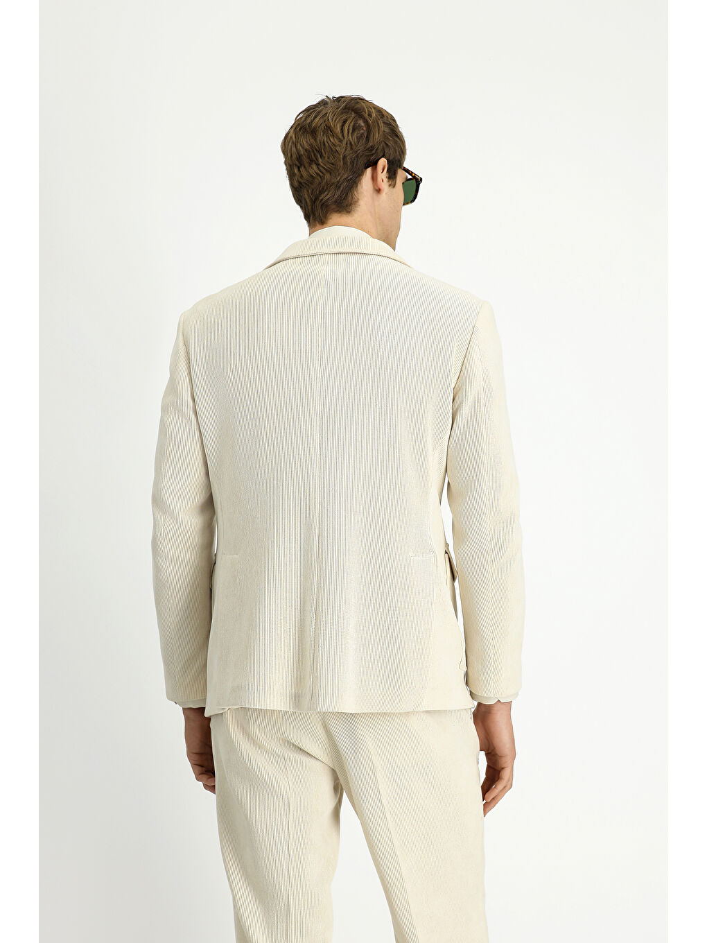 Ekru Regular Fit Desenli Spor Ceket-5