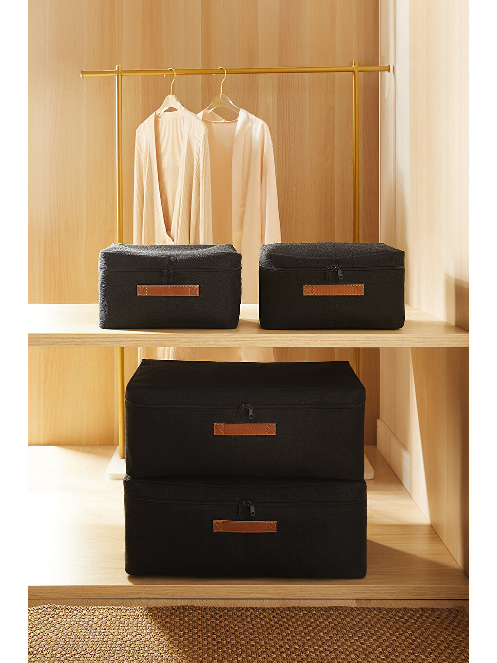 4'lü Siyah Renk Jüt Hurç Set-1