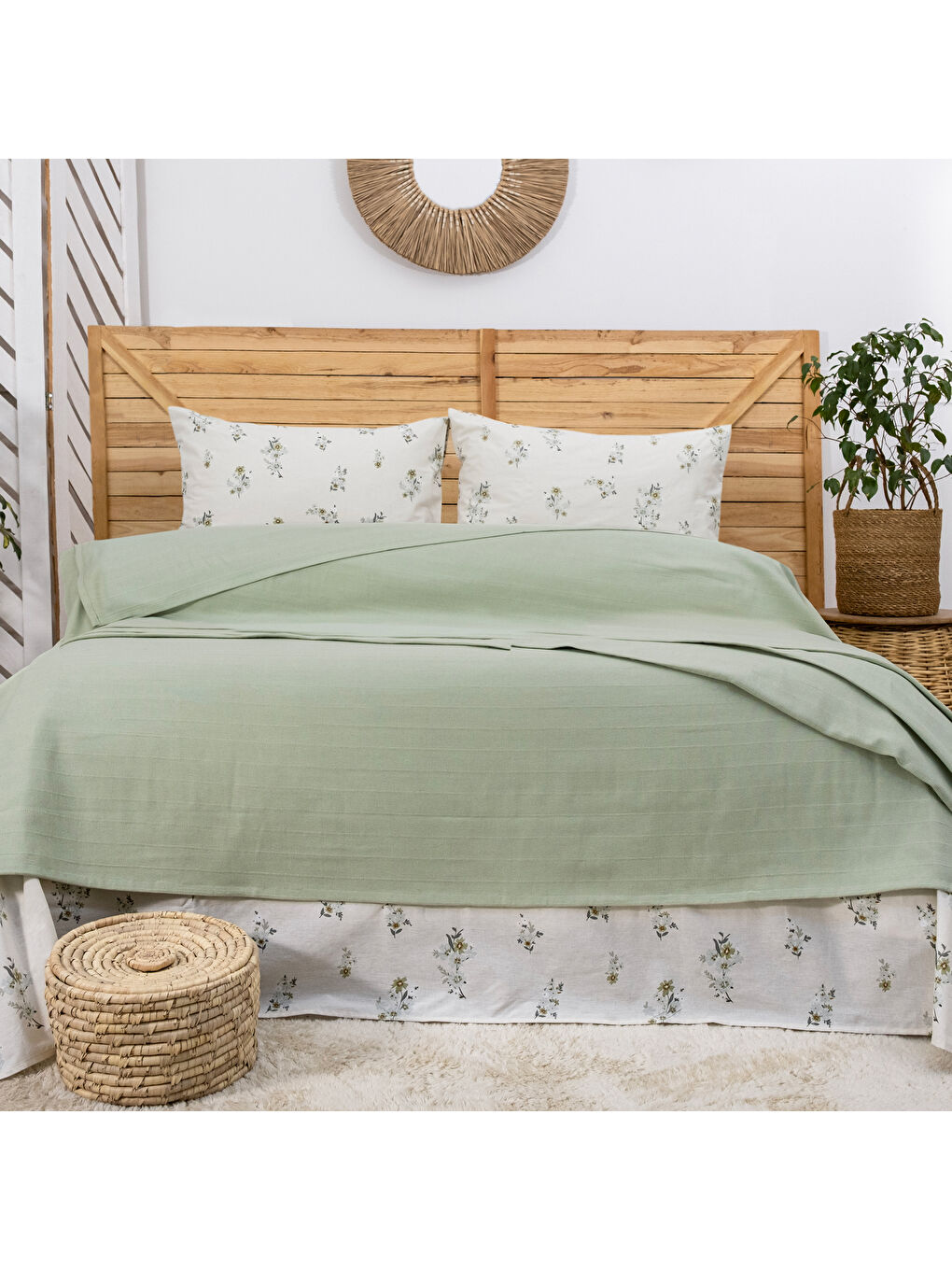 Home Hera Çift Kişilik Pike Takımı 4 Parça-Yeşil