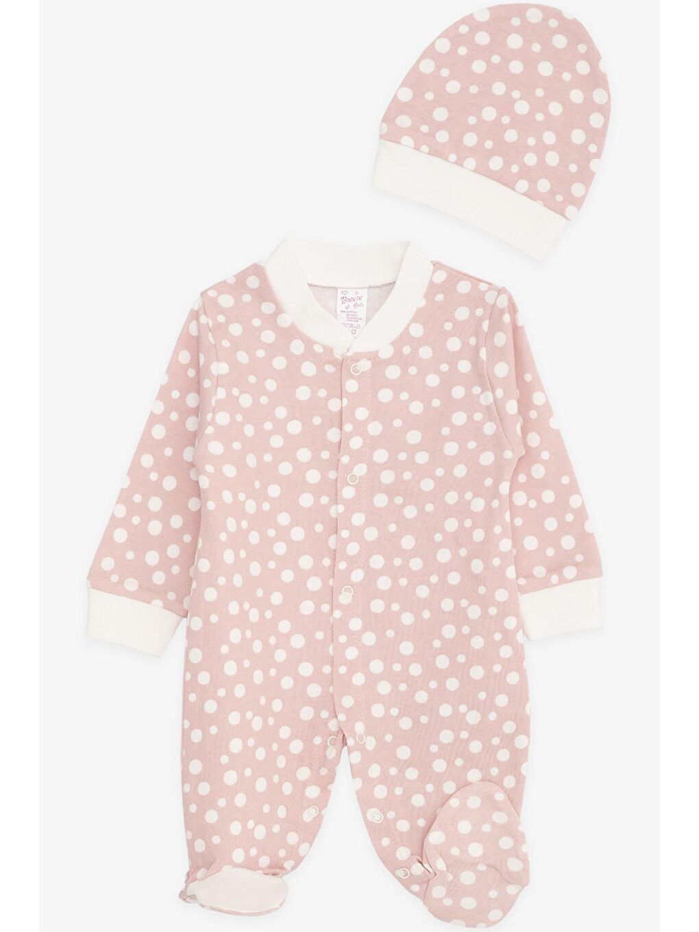 Kız Bebek Patikli Tulum Puantiye Desenli Pembe (4 Ay)