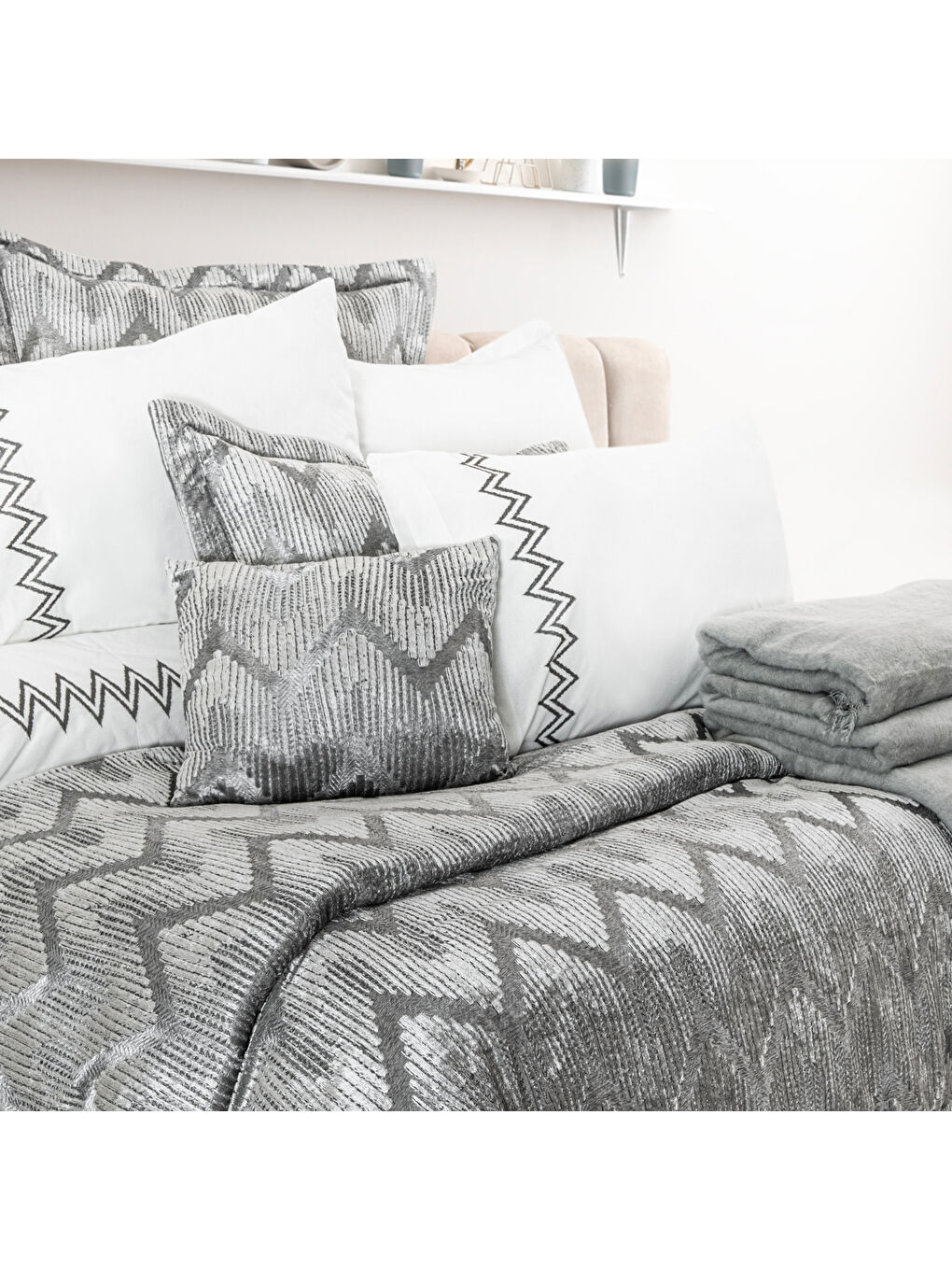 Bianca Çeyiz Seti 11 Parça-Gri-1