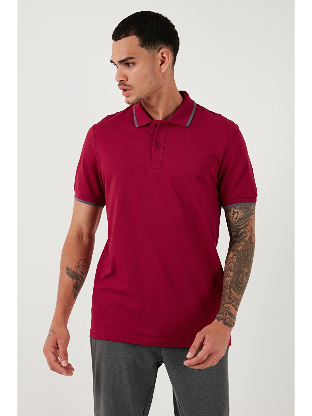 Buratti Bordo Pamuklu Regular Fit Polo Yaka T Shirt 5902063 - 2