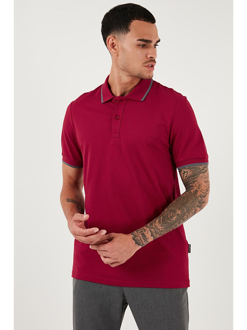 Buratti Bordo Pamuklu Regular Fit Polo Yaka T Shirt 5902063 - 3