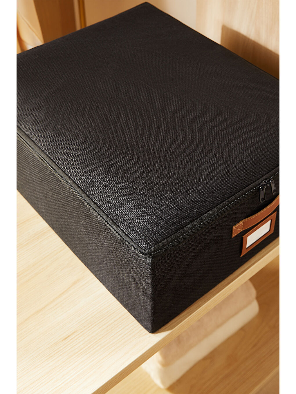 Siyah Renk Jüt Destekli Kutu Hurç 45 x 55 x 18 cm-3