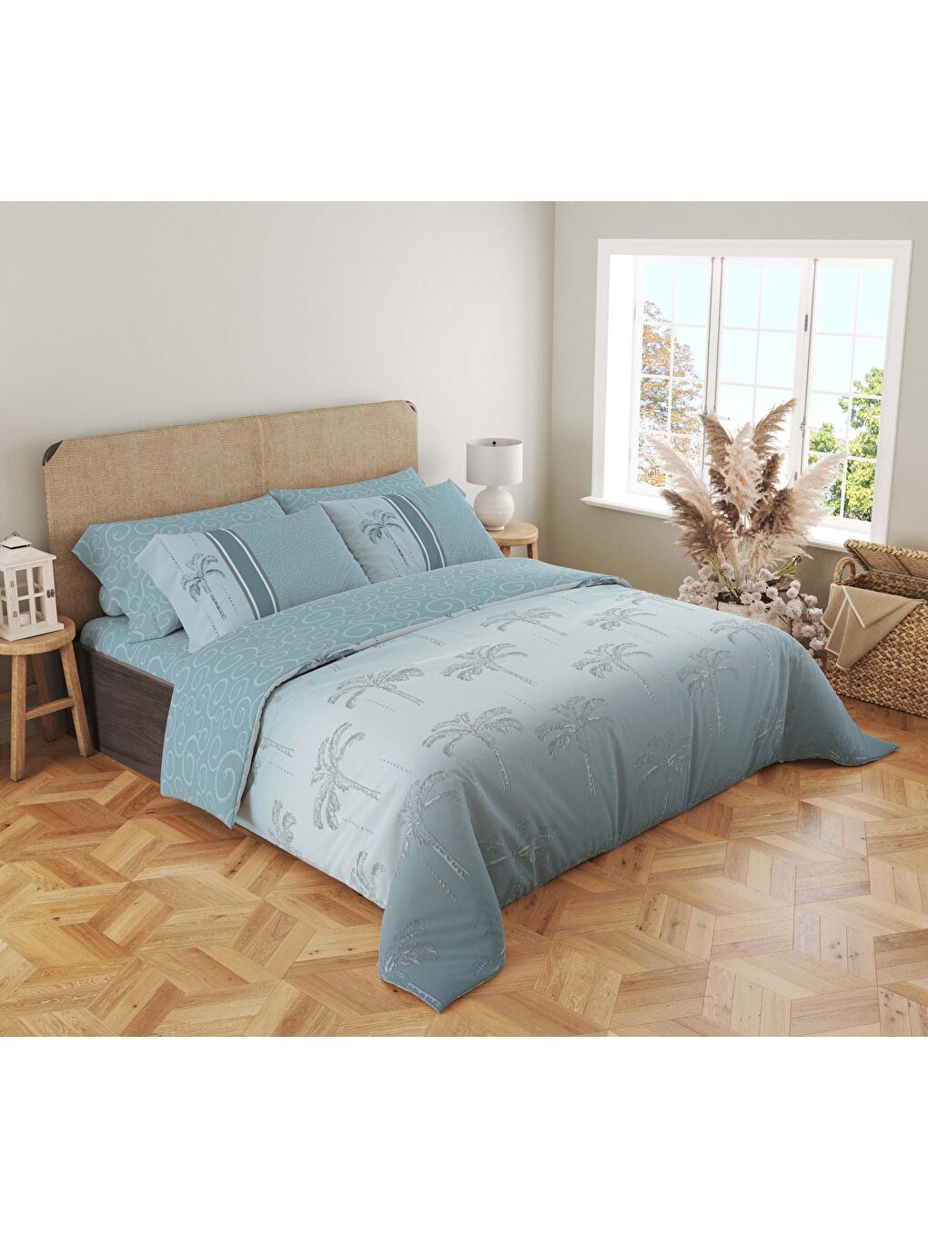 Karışık Baskılı,Desenli Çift Kişilik Nevresim Takımı (ÇARŞAFSIZ) 200x220 cm-1