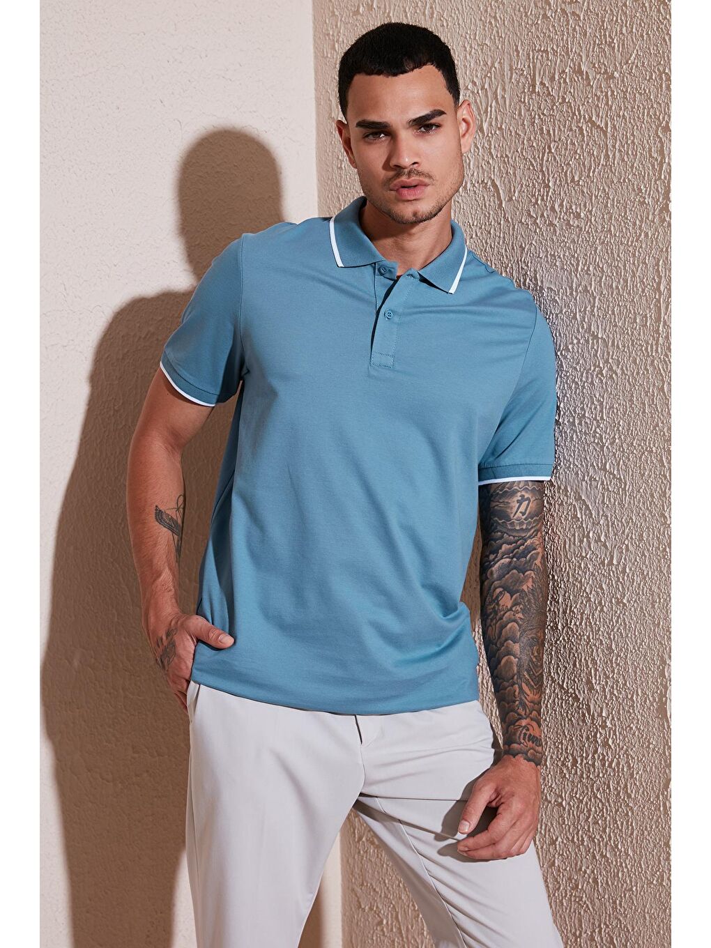 Buratti Açık Mavi Pamuklu Regular Fit Polo Yaka T Shirt 5902063