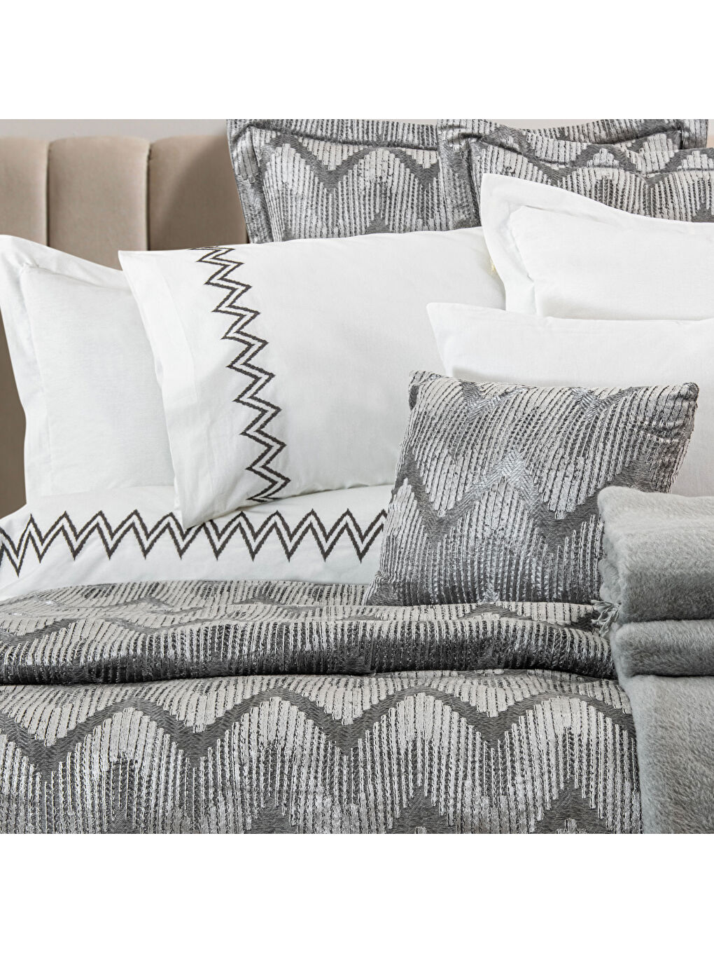 Bianca Çeyiz Seti 11 Parça-Gri-2