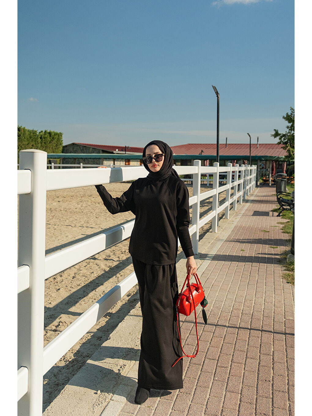 Kadın Yarasa Kol İkili Takım Siyah-1