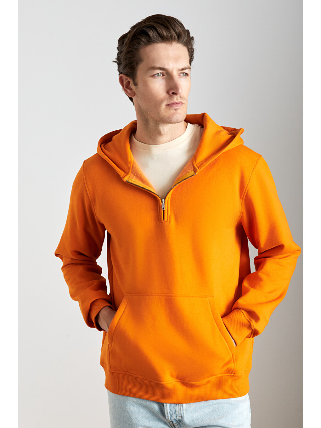 Cade Erkek Pamuk Turuncu Sweatshirt-2