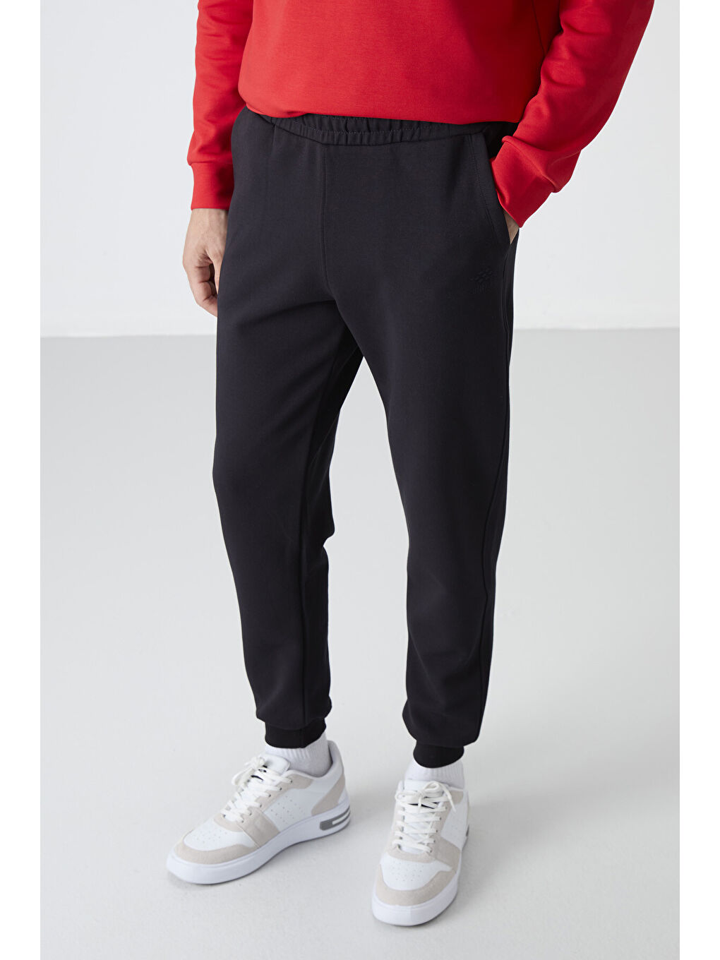 Lacivert Bağcıklı Dar Paça  Erkek Jogger Eşofman Altı - 84999-6