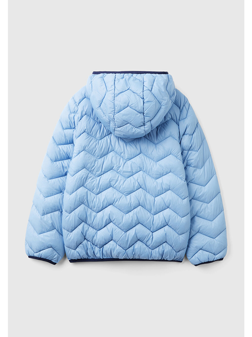 Erkek Çocuk Havacı Mavi Logo İşlemeli Mevsimlik İnce Pufa Mont-1