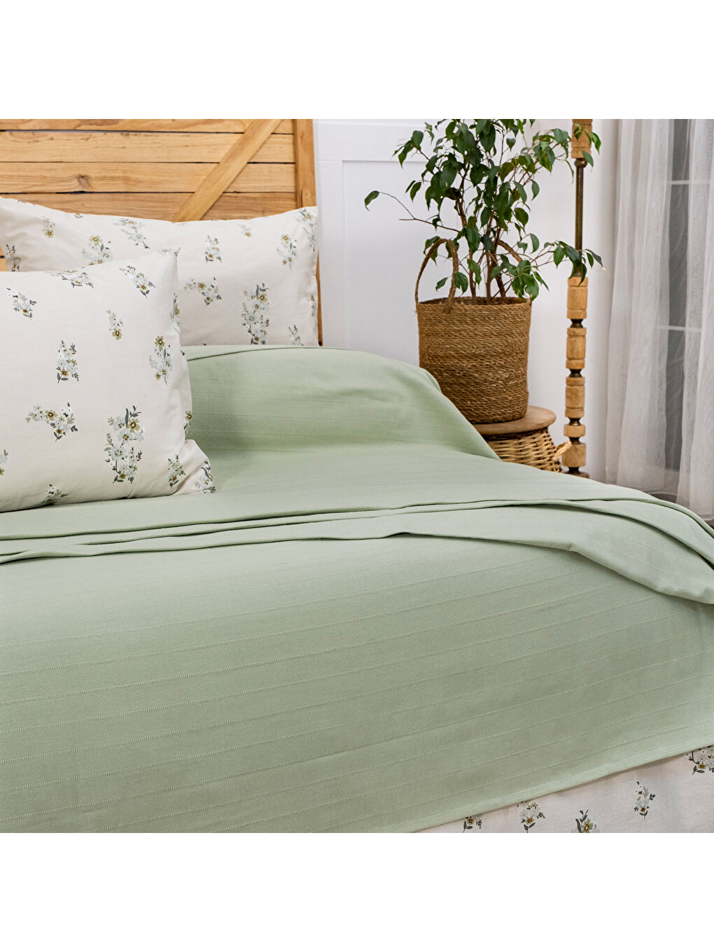 Home Hera Çift Kişilik Pike Takımı 4 Parça-Yeşil-3