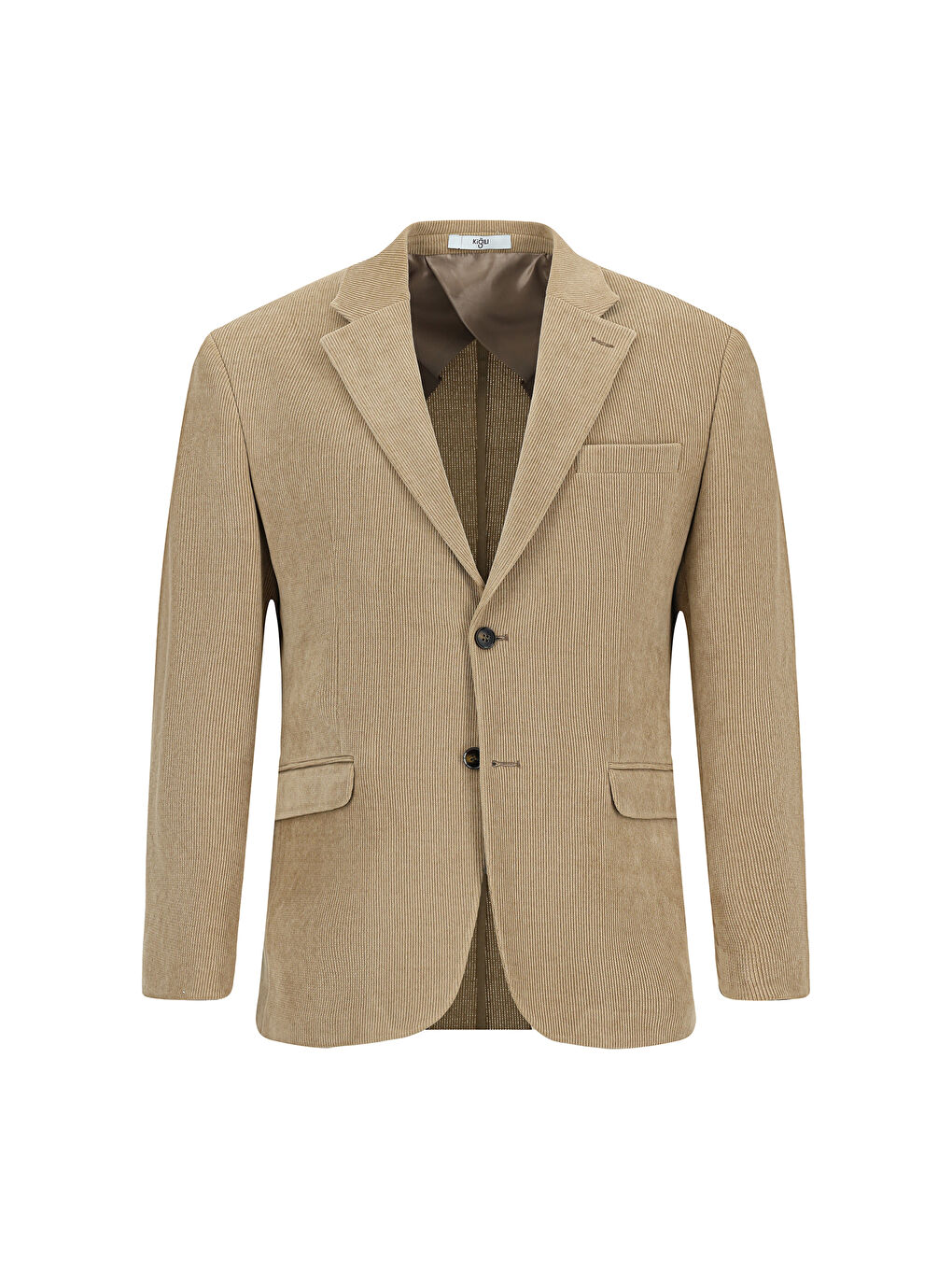 Bej Relaxed Fit Rahat Kesim Çizgili Ceket