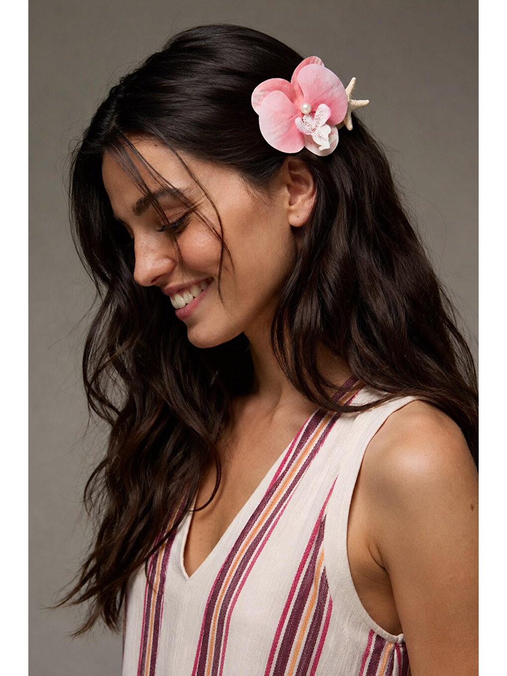 Pembe Midyeli Aloha Orkide Pens Toka-1