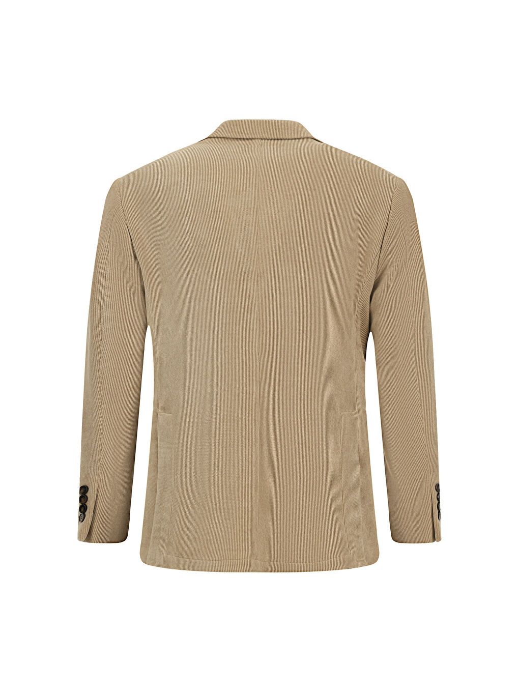 Bej Relaxed Fit Rahat Kesim Çizgili Ceket-1