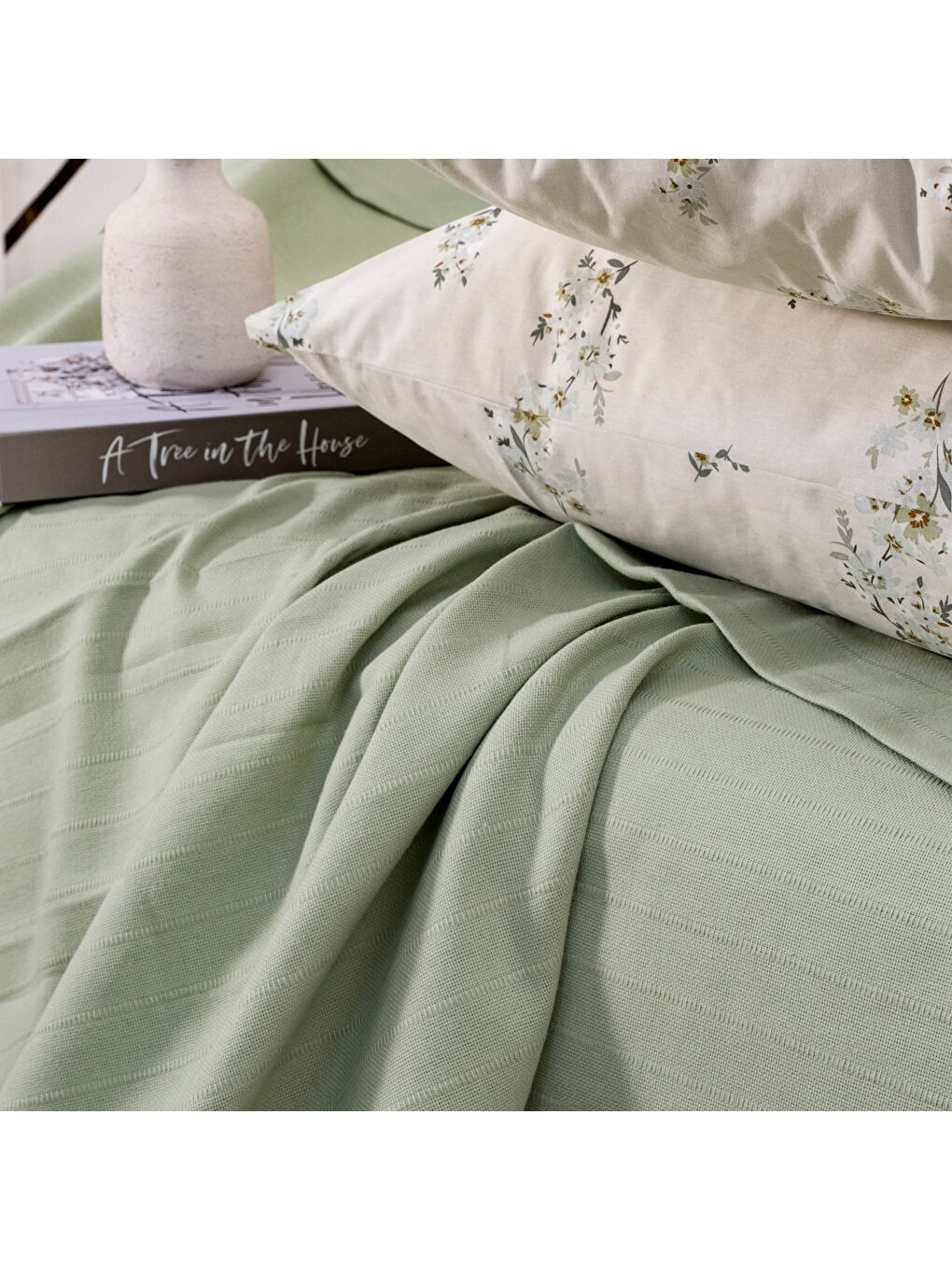 Home Hera Çift Kişilik Pike Takımı 4 Parça-Yeşil-4