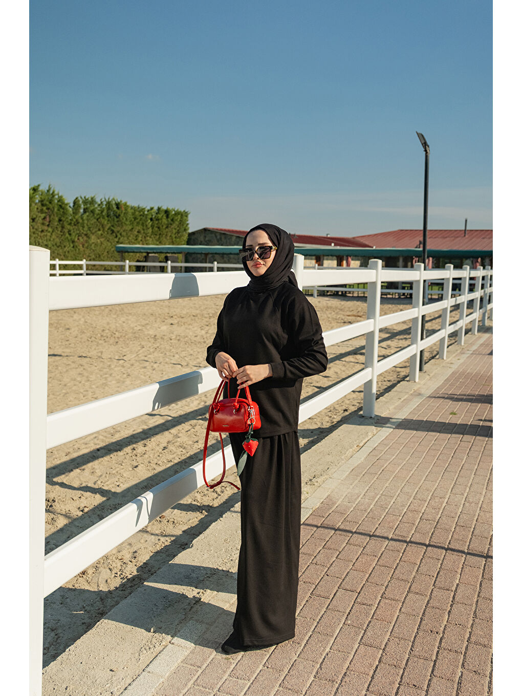 Kadın Yarasa Kol İkili Takım Siyah-3