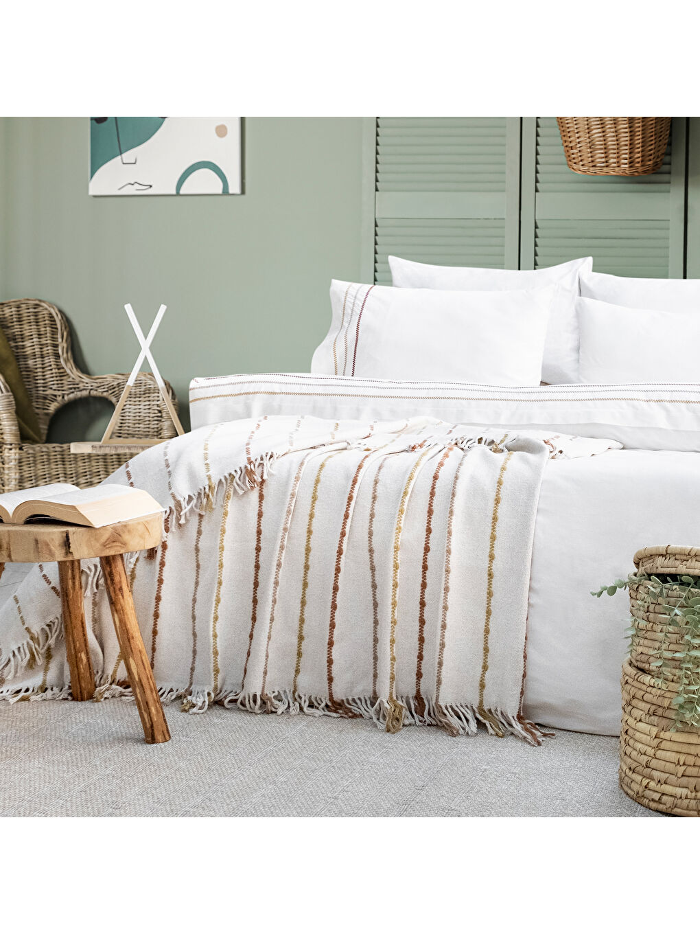 Home Cozy Nevresim Takımı 7 Parça-Ekru-1