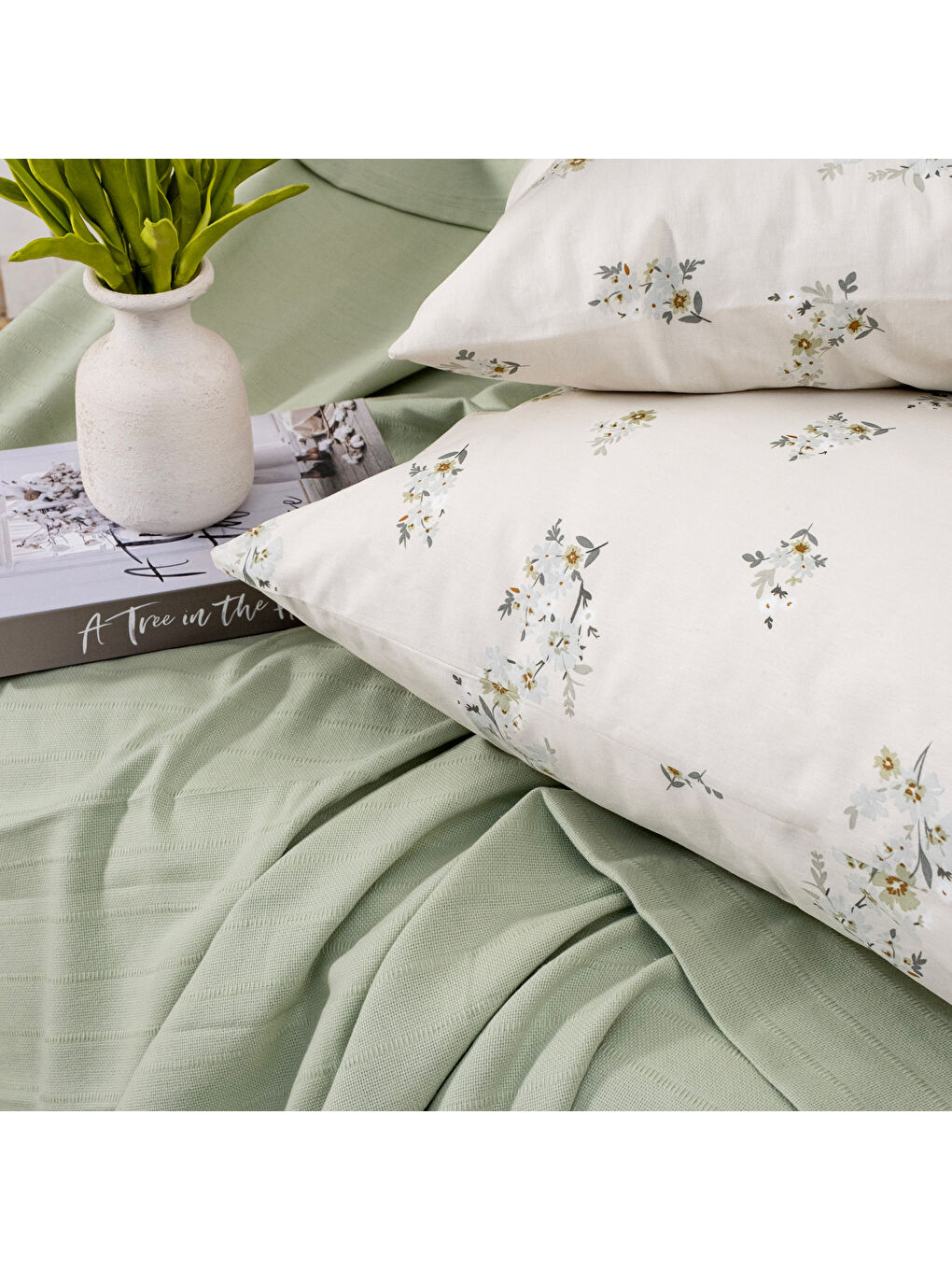 Home Hera Çift Kişilik Pike Takımı 4 Parça-Yeşil-5