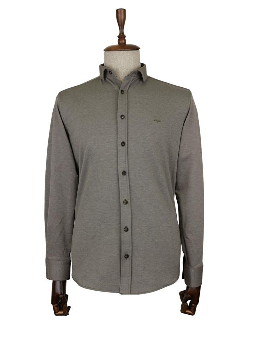 Yeşil Uzun Kol Örme Biyeli Comfort Rahat Kesim Casual Gömlek 1004225116