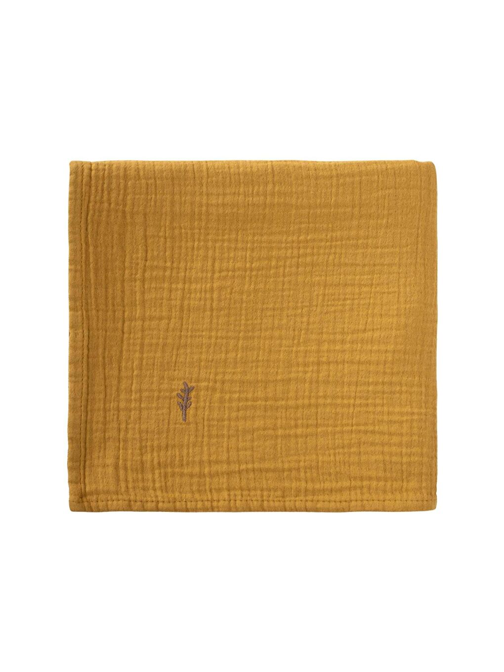Nakışlı Müslin Battaniye 90X100 Cm Hardal Sarı