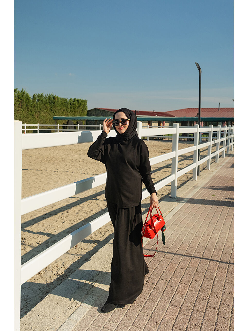 Kadın Yarasa Kol İkili Takım Siyah-4