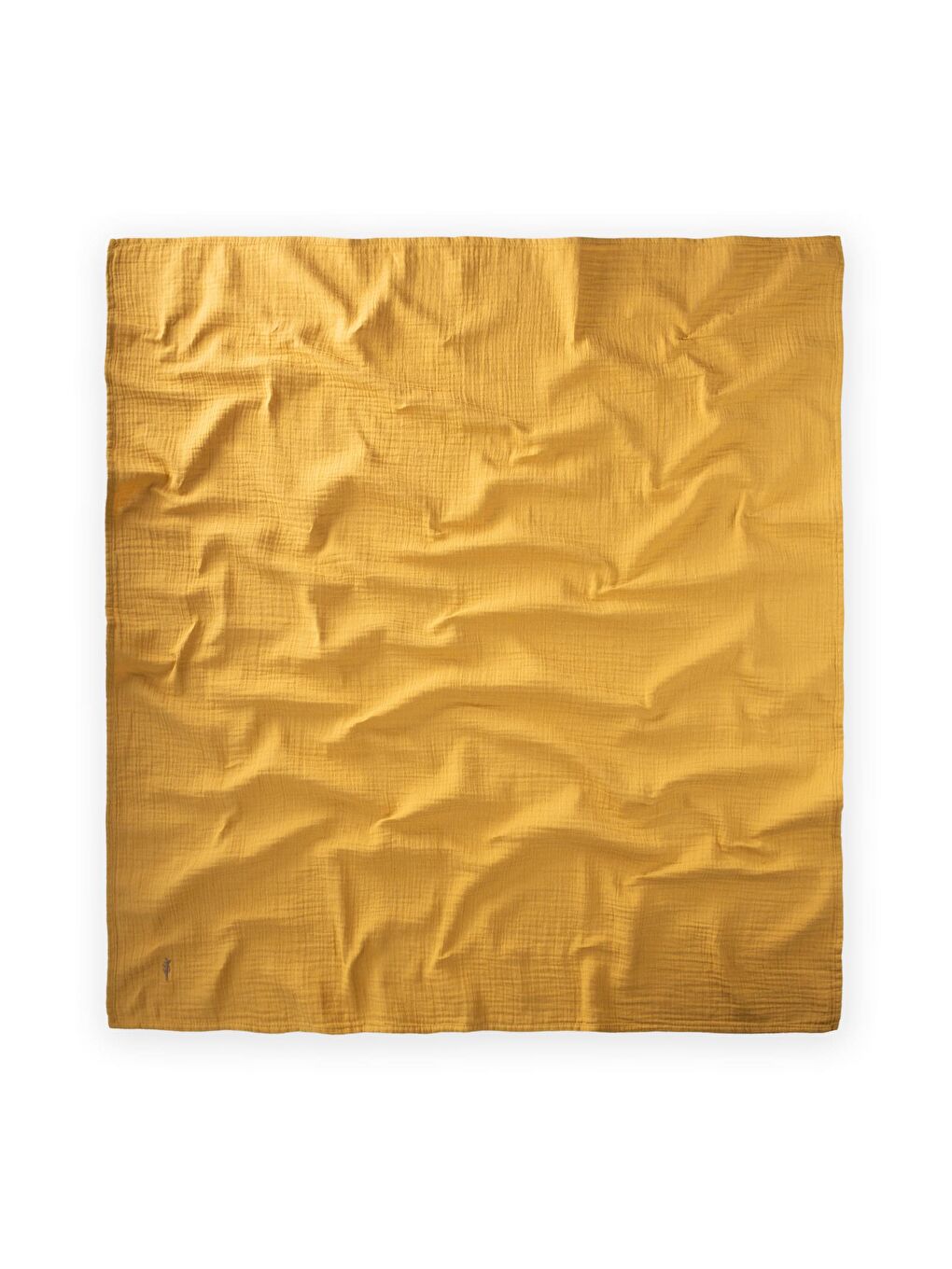 Nakışlı Müslin Battaniye 90X100 Cm Hardal Sarı-1
